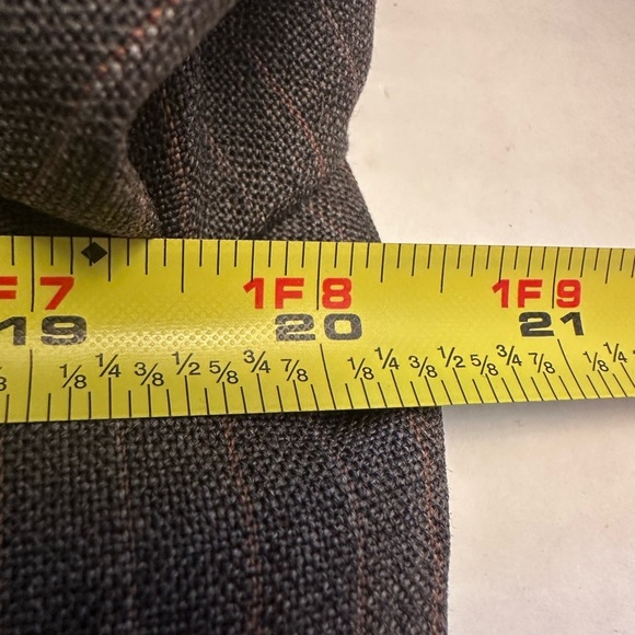 Zero Alta Sartoria 38 R Italian Super 120s Wool Blazer Gray W/ Tan White Stripes - Picture 9 of 12